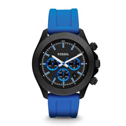 Orologio Cronografo con Cinturino in Silicone Retro Traveler - Blu