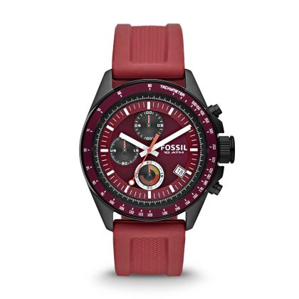 Orologio Cronografo Decker in Silicone - Borgogna