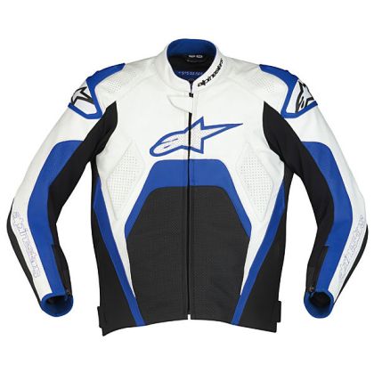 Alpinestars Tech 1-R Giacca in Pelle - Bianco/Blu