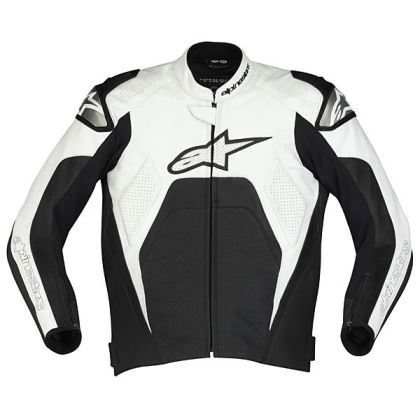 Giacca in Pelle Alpinestars Tech 1-R - Bianco/Nero