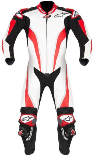 Tuta in Pelle Alpinestars Race Replica - Bianco/Rosso
