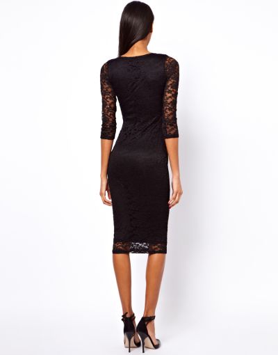 Vestito in pizzo e jersey
