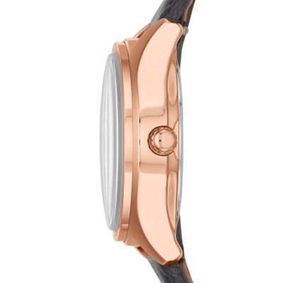 Orologio a Tre Lancette Flight in Pelle - Grigio