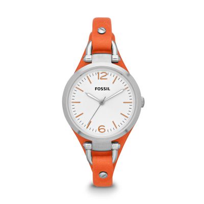 Orologio in Pelle a Tre Lancette Georgia - Arancione
