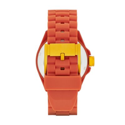 Decker Three Hand Silicone Watch - Arancione
