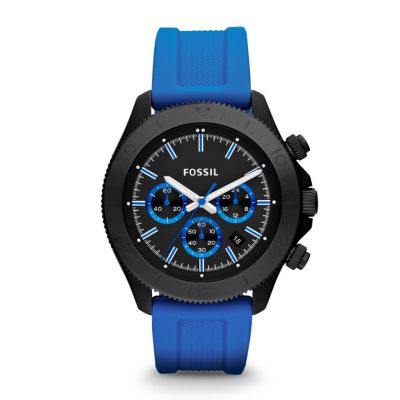 Orologio Cronografo con Cinturino in Silicone Retro Traveler - Blu