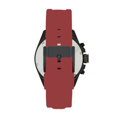 Orologio Cronografo Decker in Silicone - Borgogna