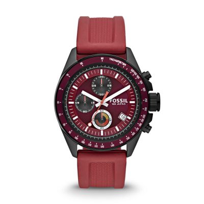Orologio Cronografo Decker in Silicone - Borgogna