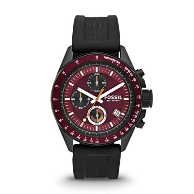 Orologio cronografo in silicone Decker - Nero