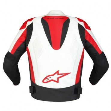 Giacca in pelle Alpinestars Tech 1-R - Bianco/Rosso