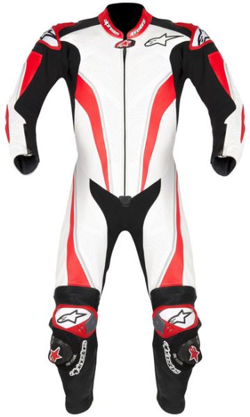 Tuta in Pelle Alpinestars Race Replica - Bianco/Rosso