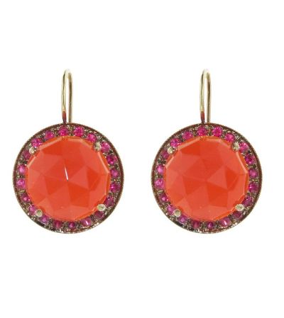 Orecchini in Corneliana con Taglio a Rosa e Rubini 