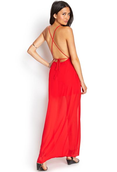 Vestito lungo rosso 